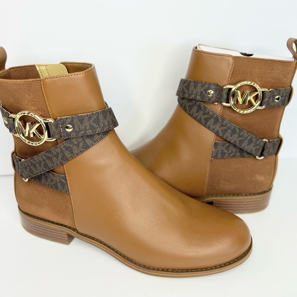 Michael Kors Brown Ankle Booties with Logo Accent